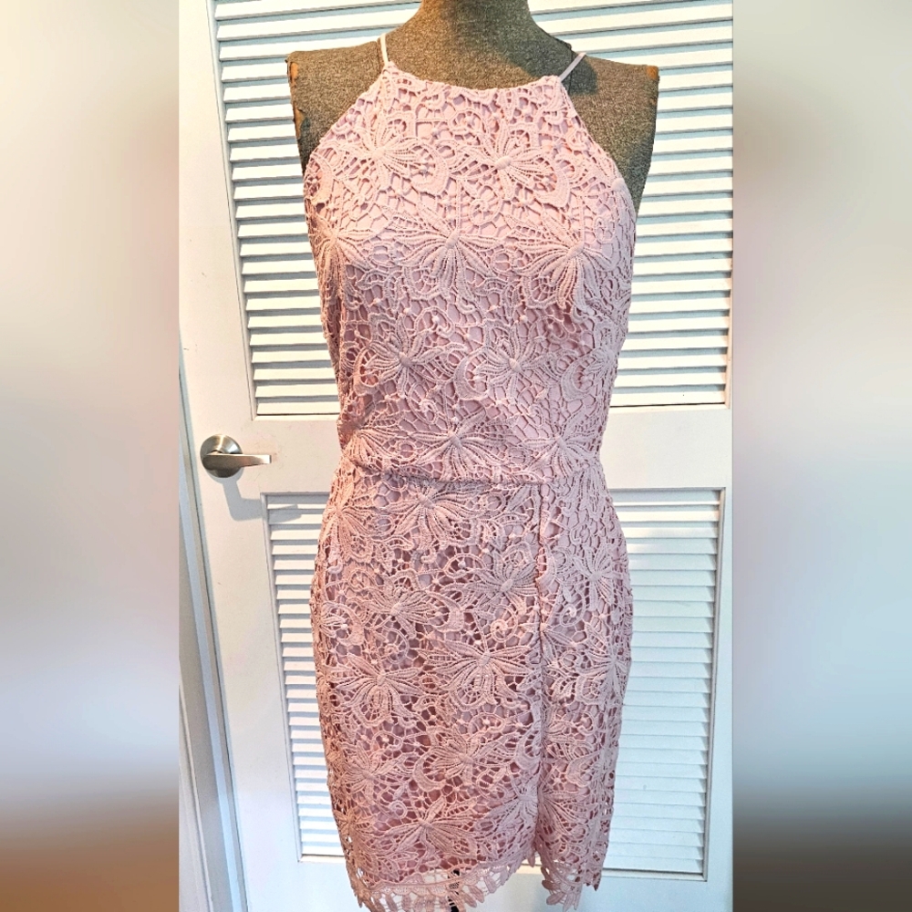 Pink Lace Cocktail Dress